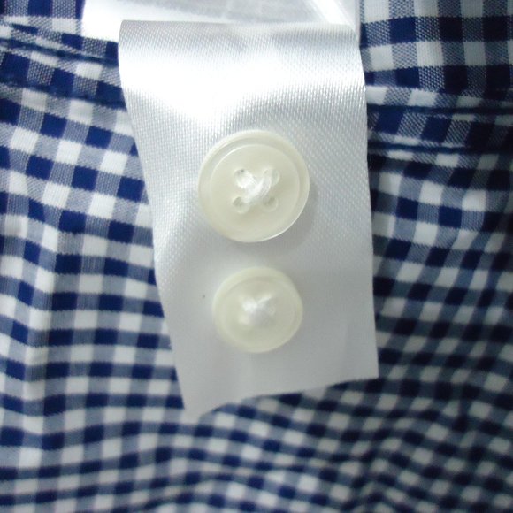 H&M* Men's Long Sleeve Button Down‎ Curved Hem Checkered Dress Shirt~ Size Large - Picture 6 of 12